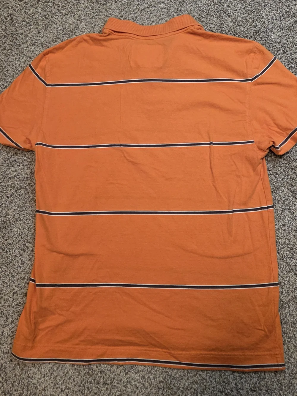 Vintage Aeropostale Y2K Orange Striped Bulldog Polo Shirt Size L